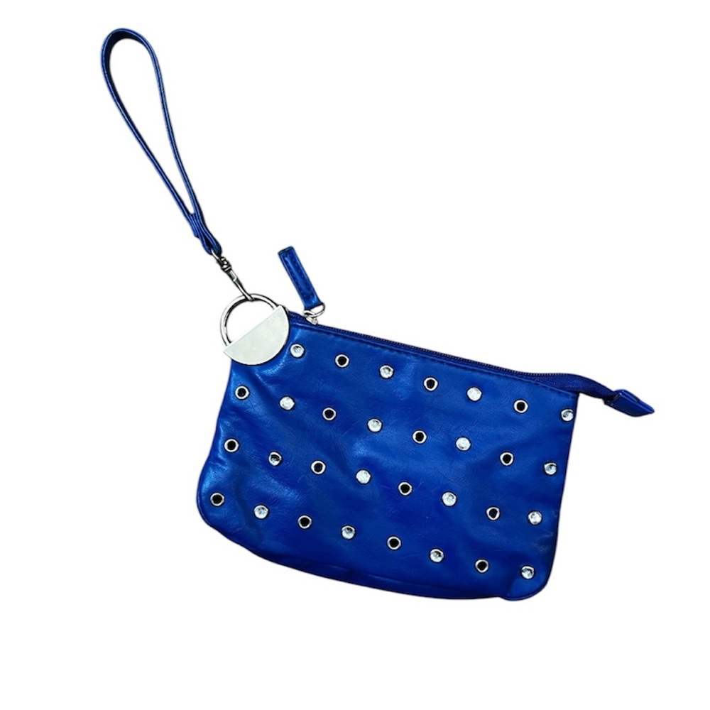 Trendy Blue Studded Wristlet